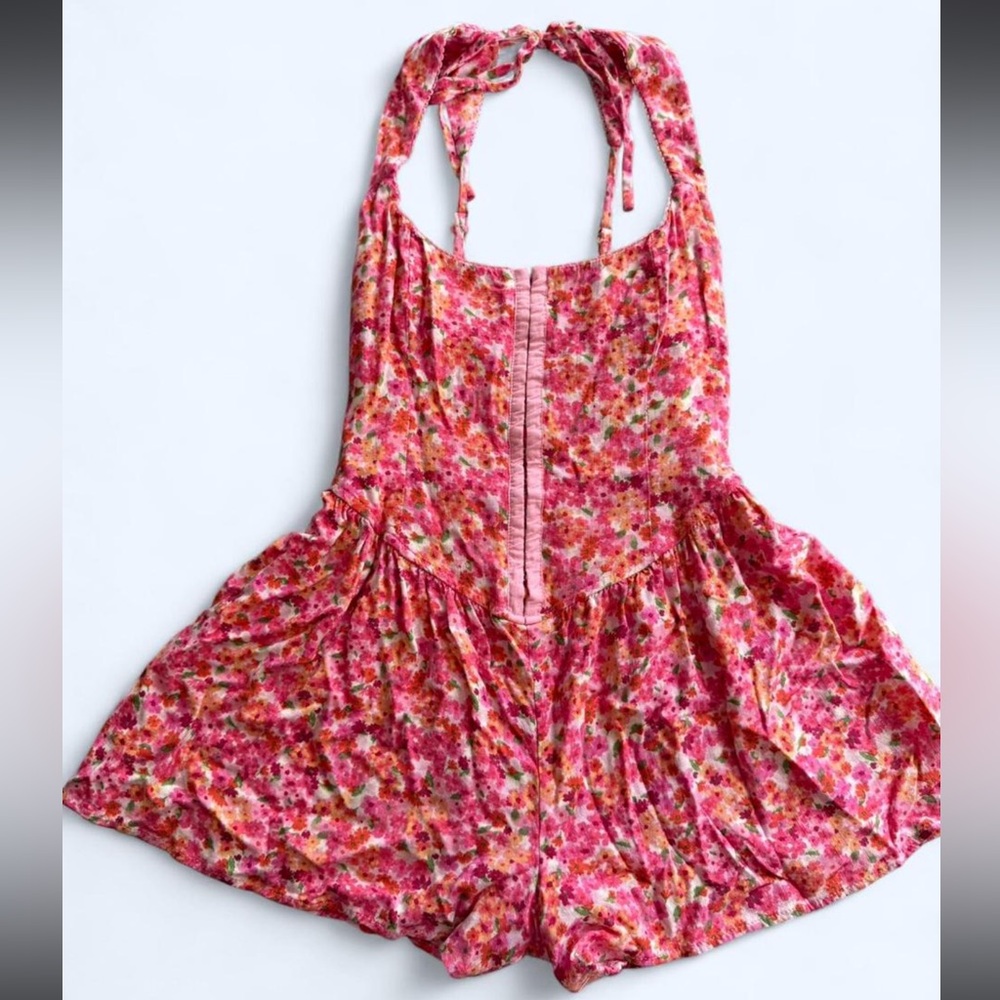 wild fable Pink Floral Halter Romper